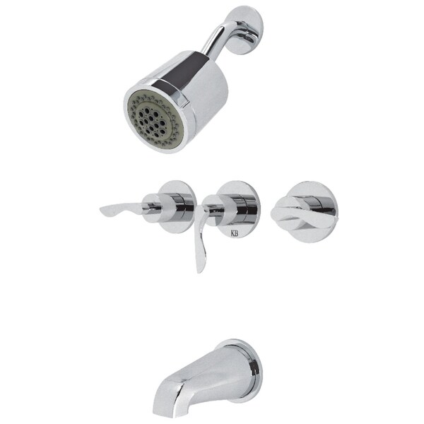 Kingston Brass KBX8131SVL Three-Handle Tub and Shower Faucet, Polished Chrome KBX8131SVL - main
